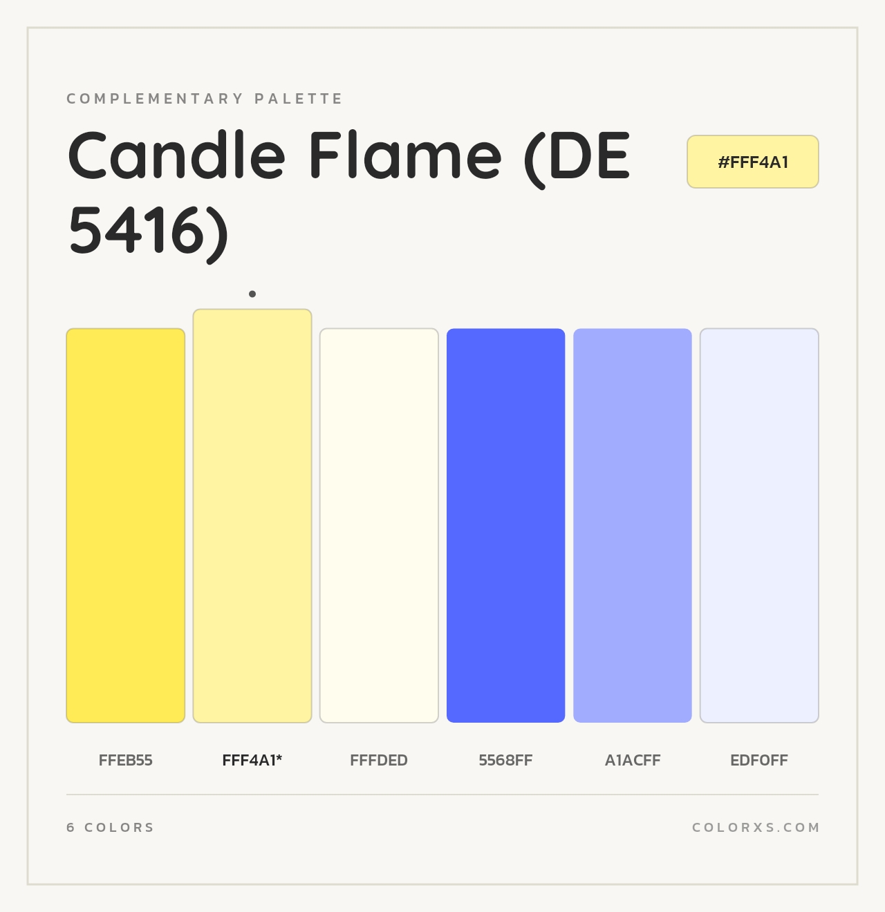 Candle Flame (DE 5416) - Complementary Color Palette