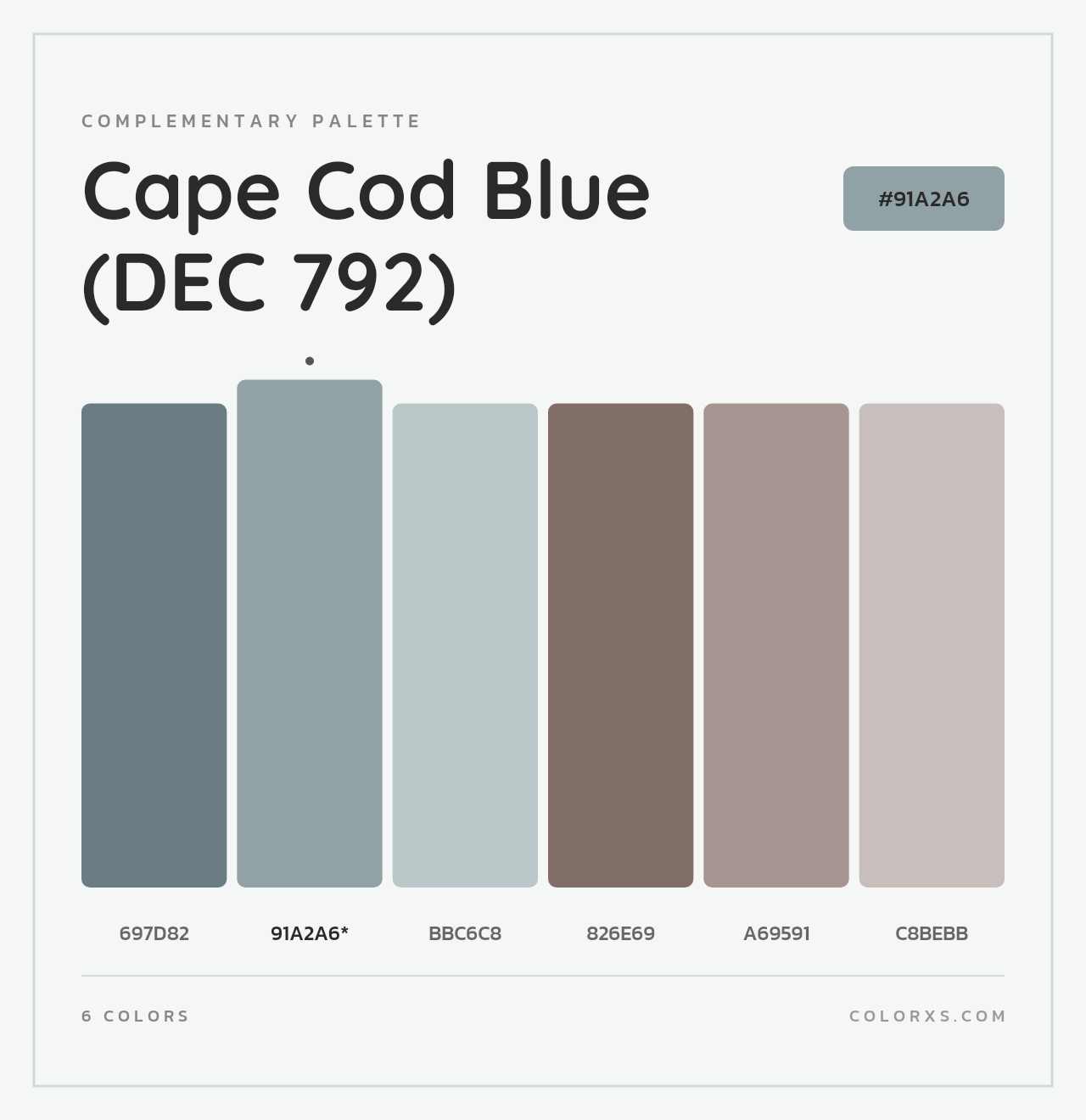 Cape Cod Blue (DEC 792) - Complementary Color Palette