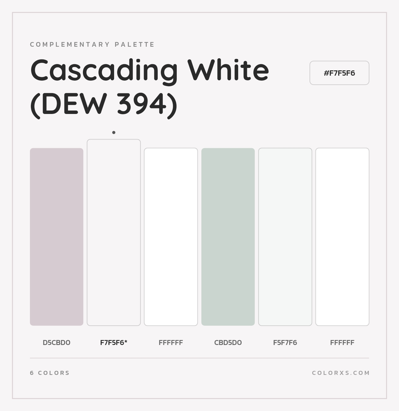 Cascading White (DEW 394) - Complementary Color Palette