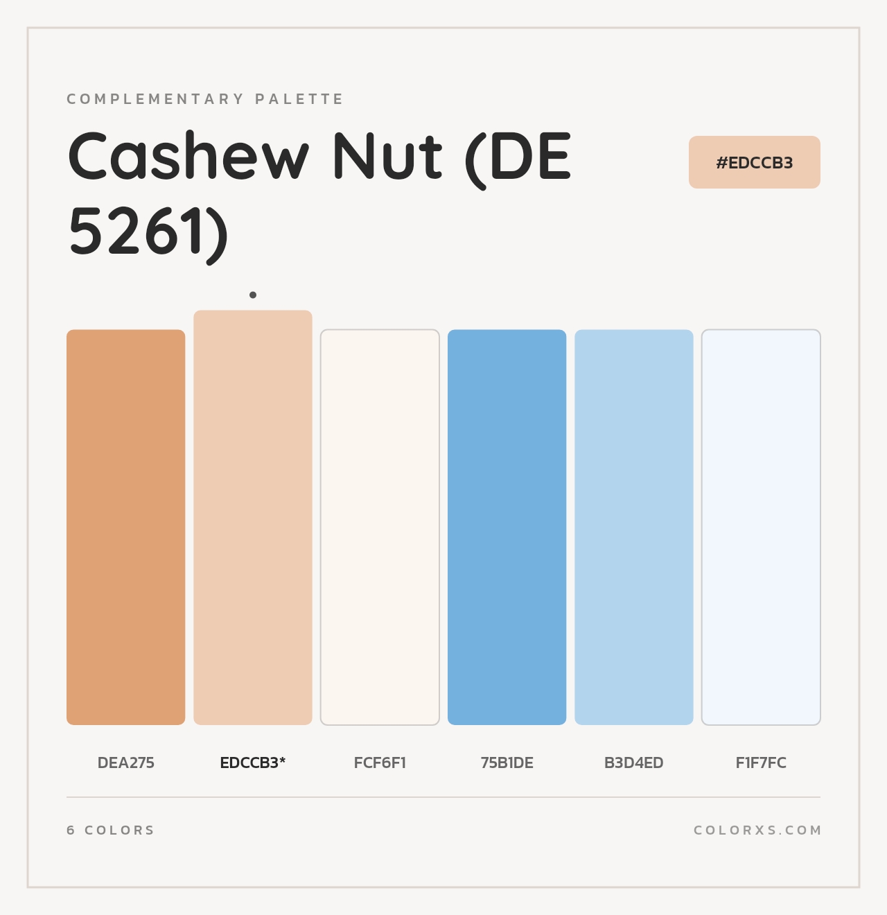Cashew Nut (DE 5261) - Complementary Color Palette