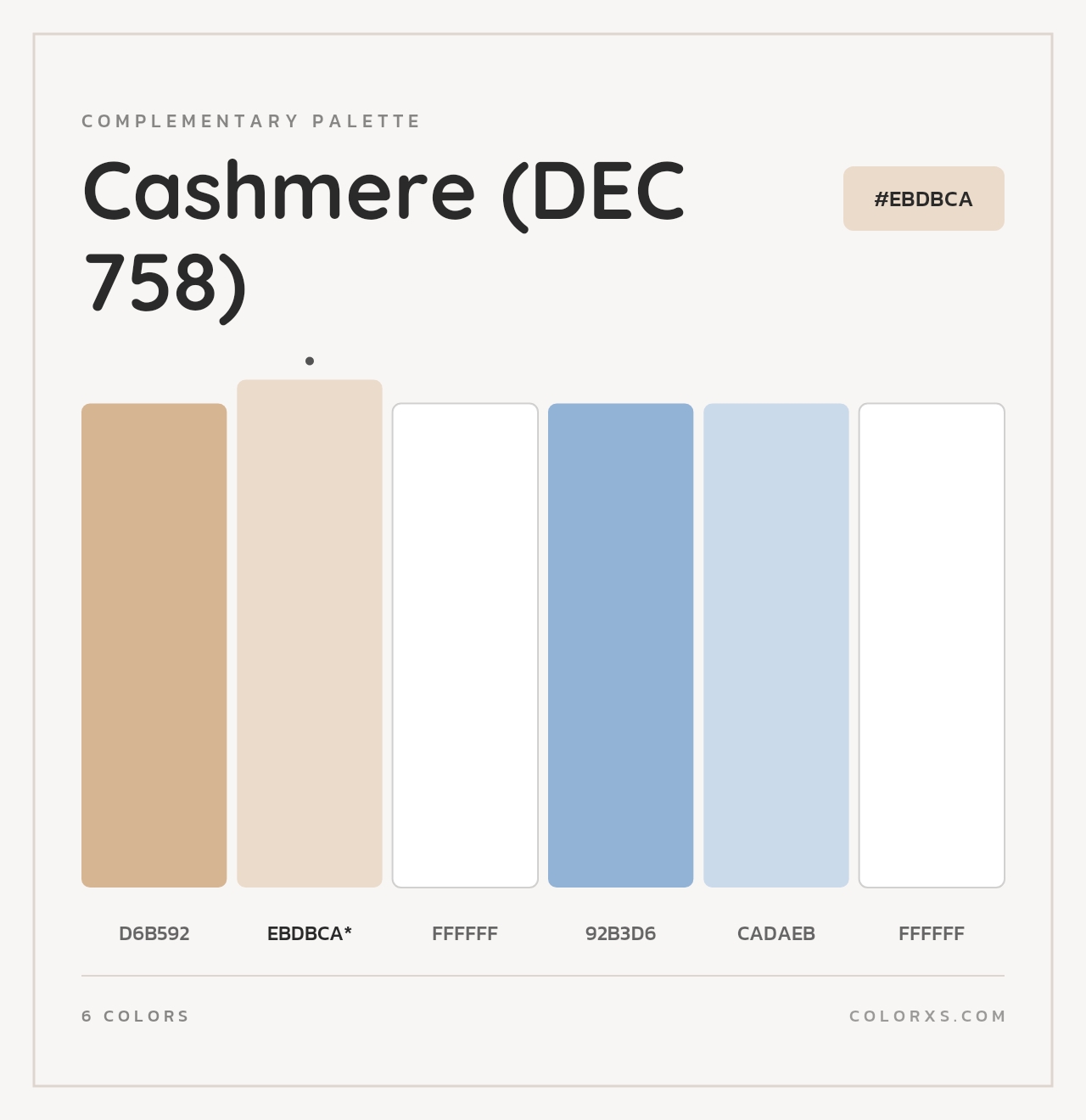 Cashmere (DEC 758) - Complementary Color Palette