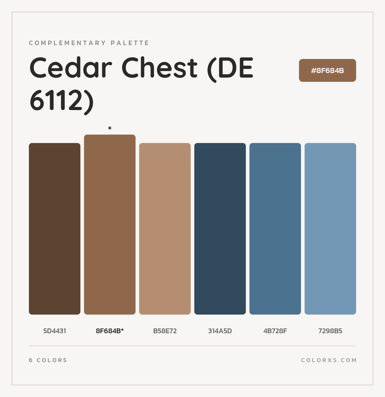 Cedar Chest (DE 6112) - Complementary Color Palette
