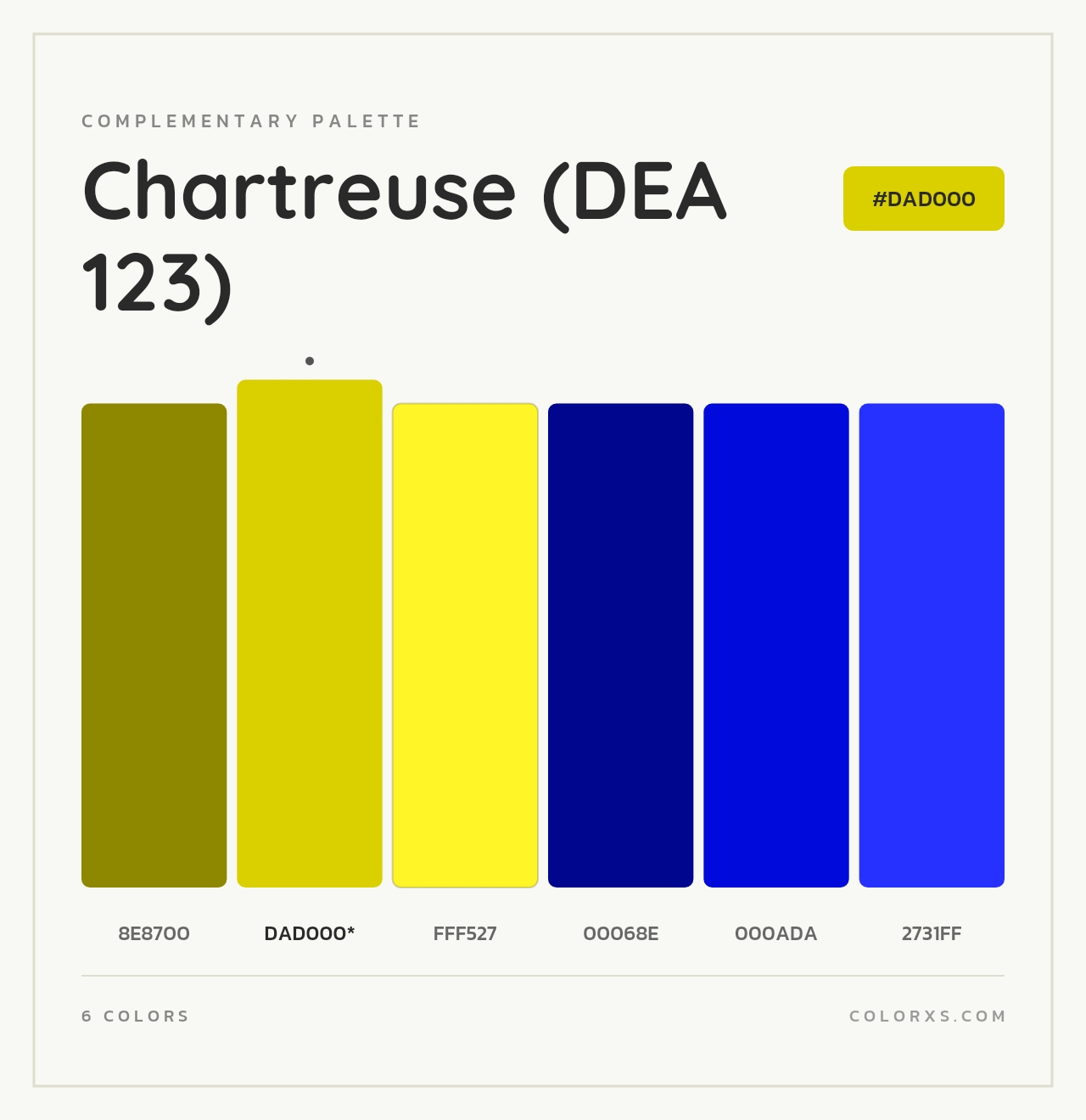 Chartreuse (DEA 123) - Complementary Color Palette
