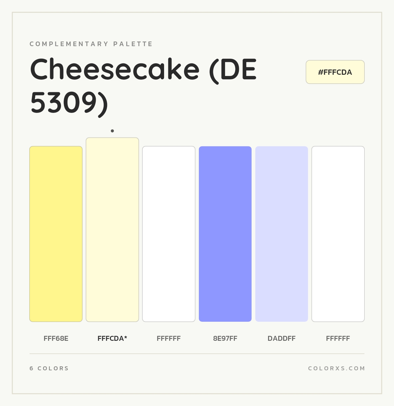 Cheesecake (DE 5309) - Complementary Color Palette
