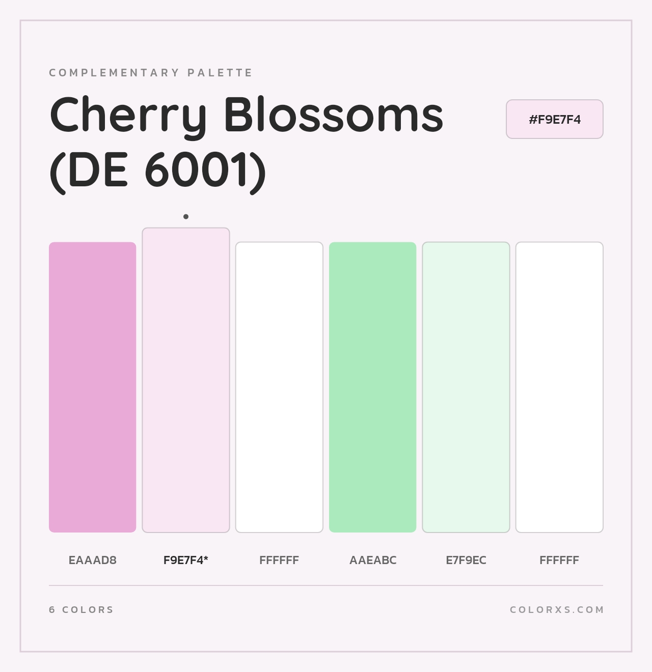 Cherry Blossoms (DE 6001) - Complementary Color Palette