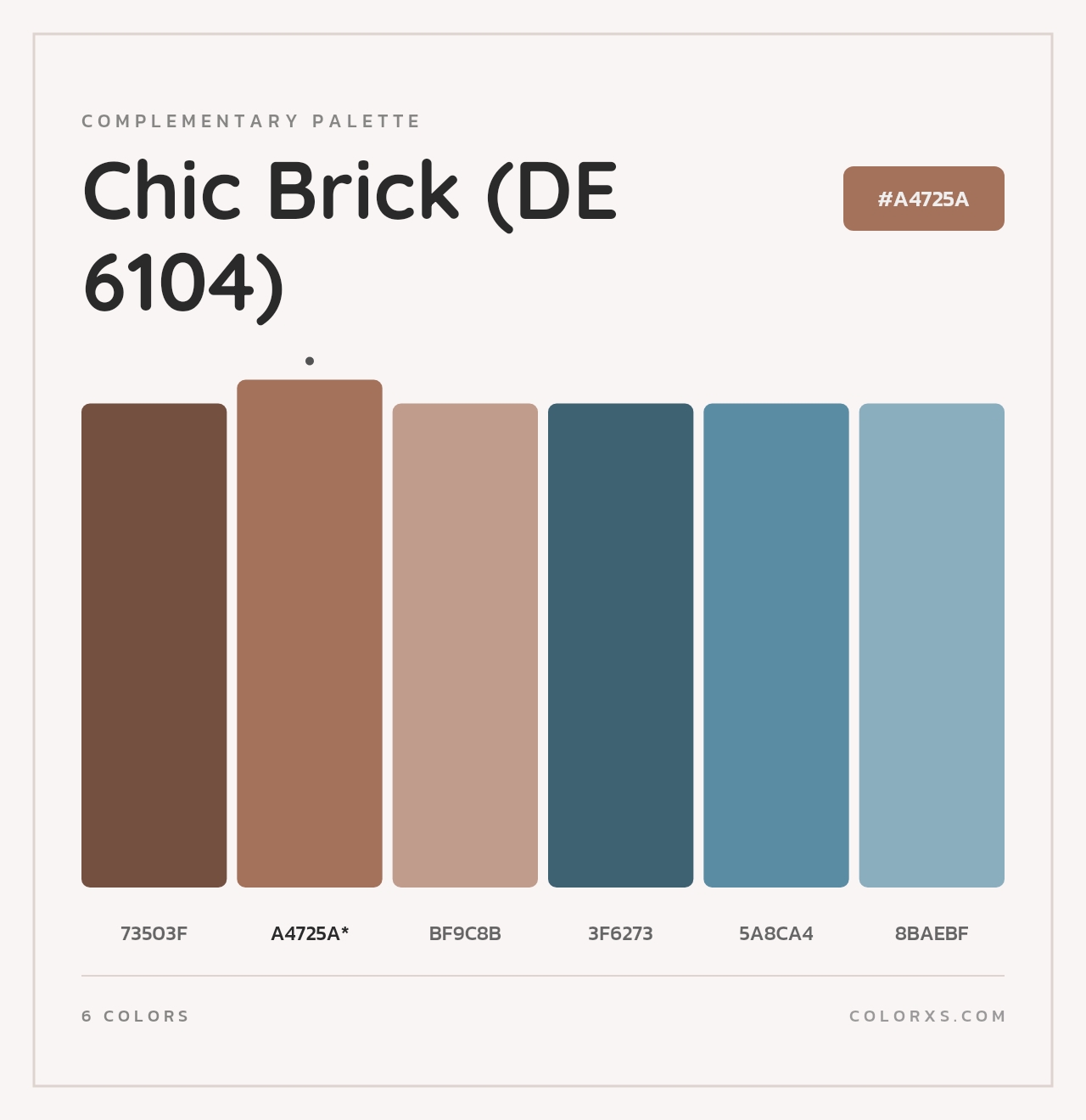 Chic Brick (DE 6104) - Complementary Color Palette