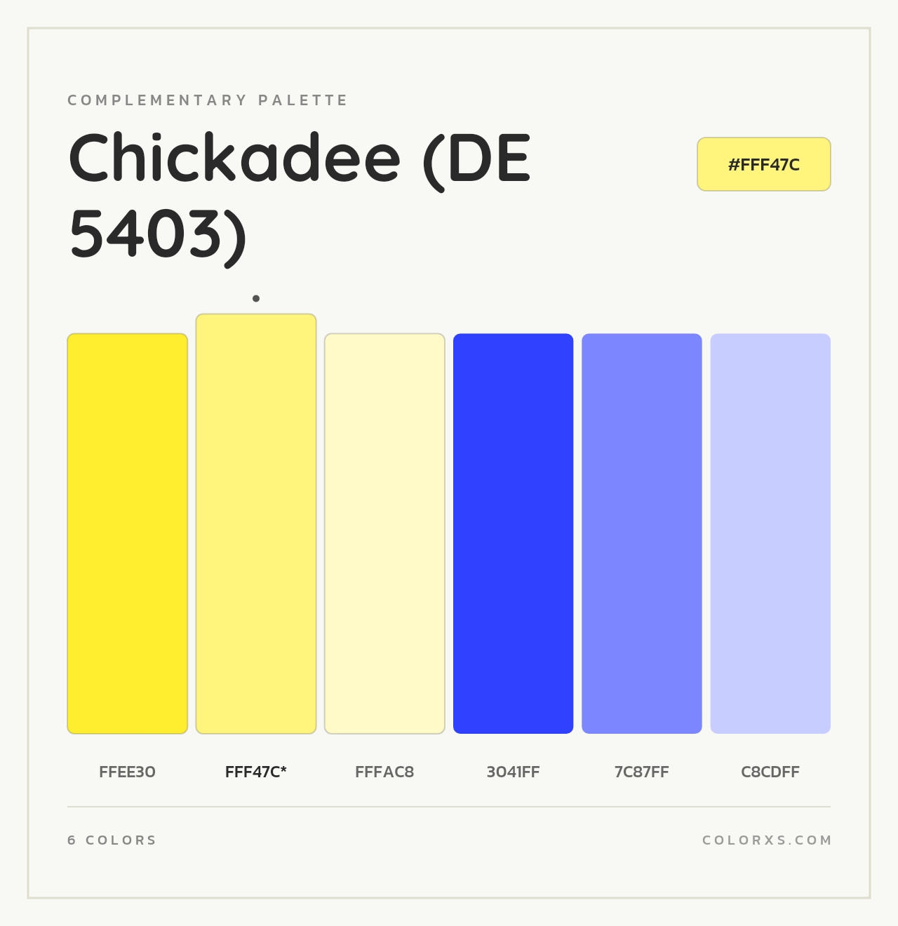 Chickadee (DE 5403) - Complementary Color Palette