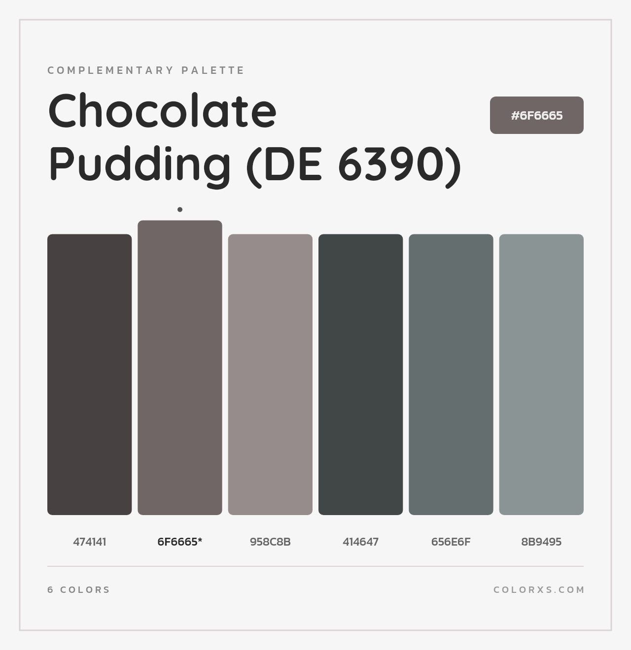 Chocolate Pudding (DE 6390) - Complementary Color Palette