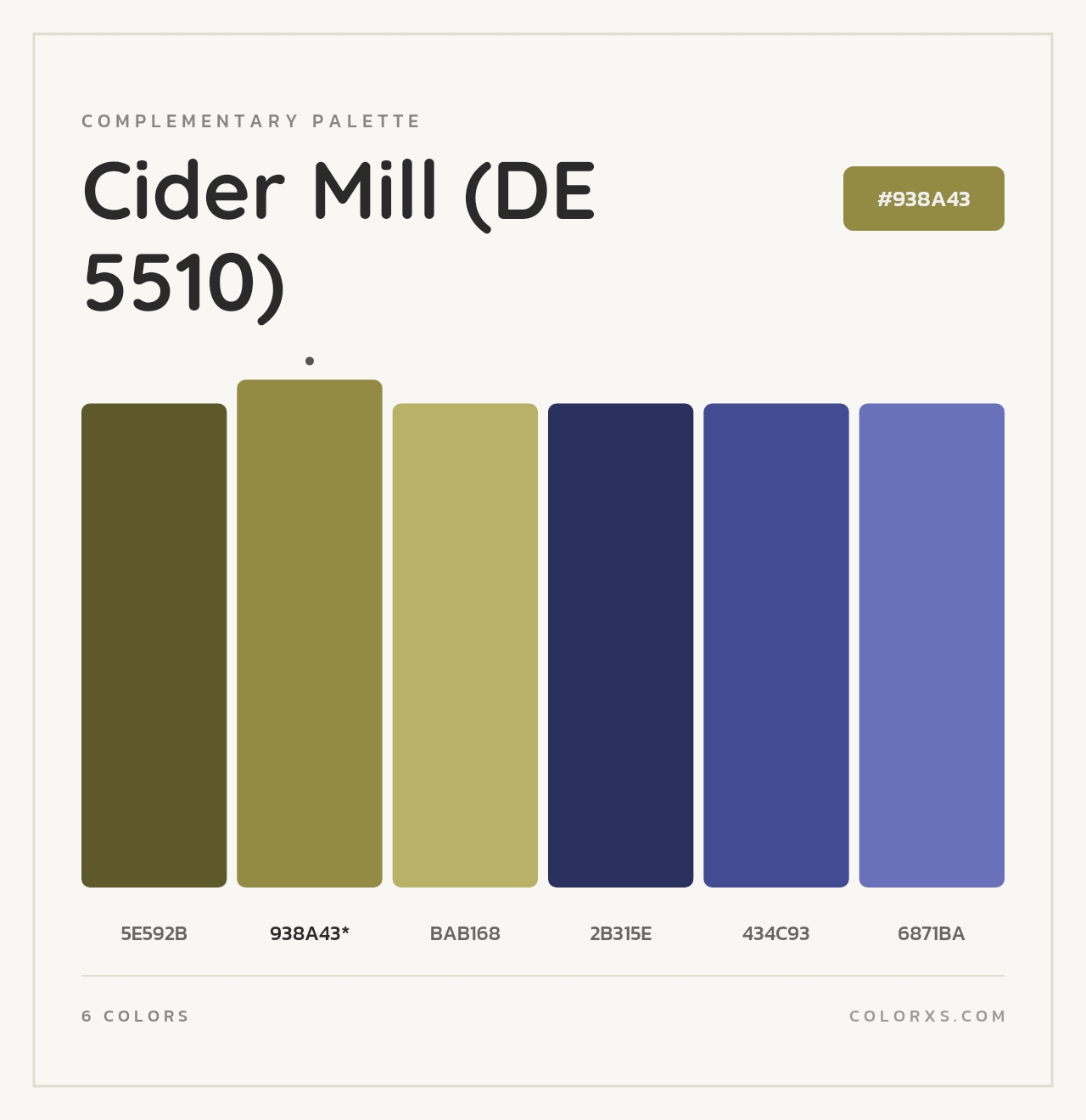Cider Mill (DE 5510) - Complementary Color Palette
