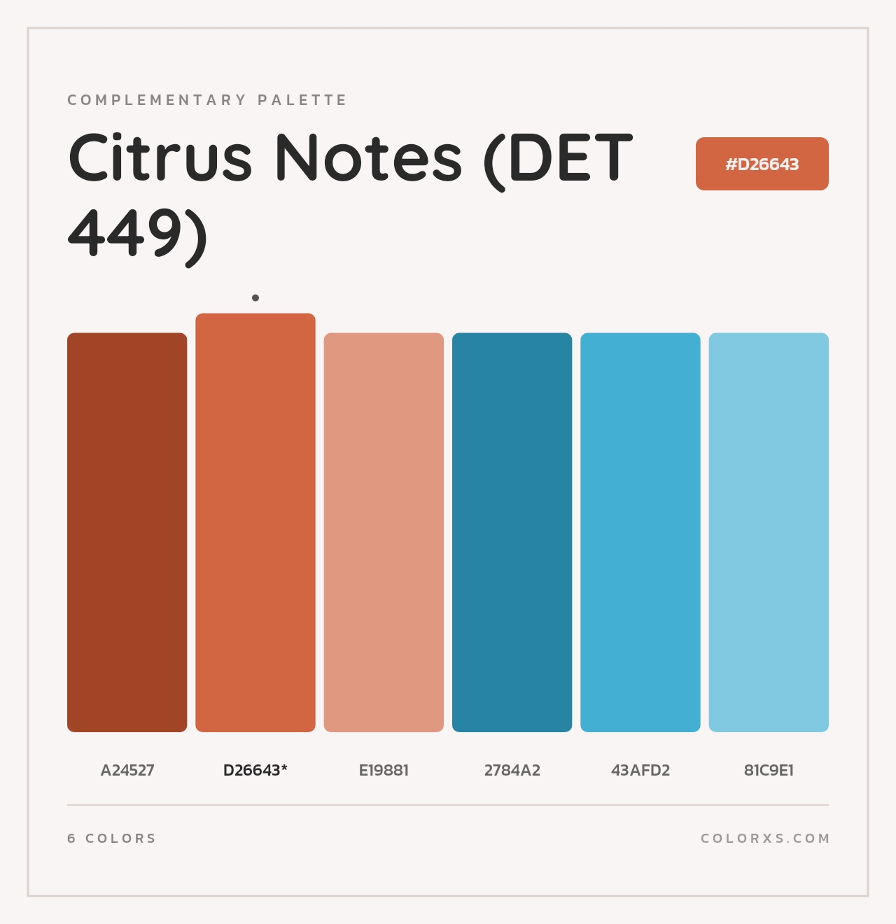 Citrus Notes (DET 449) - Complementary Color Palette