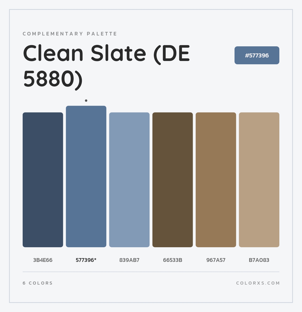 Clean Slate (DE 5880) - Complementary Color Palette