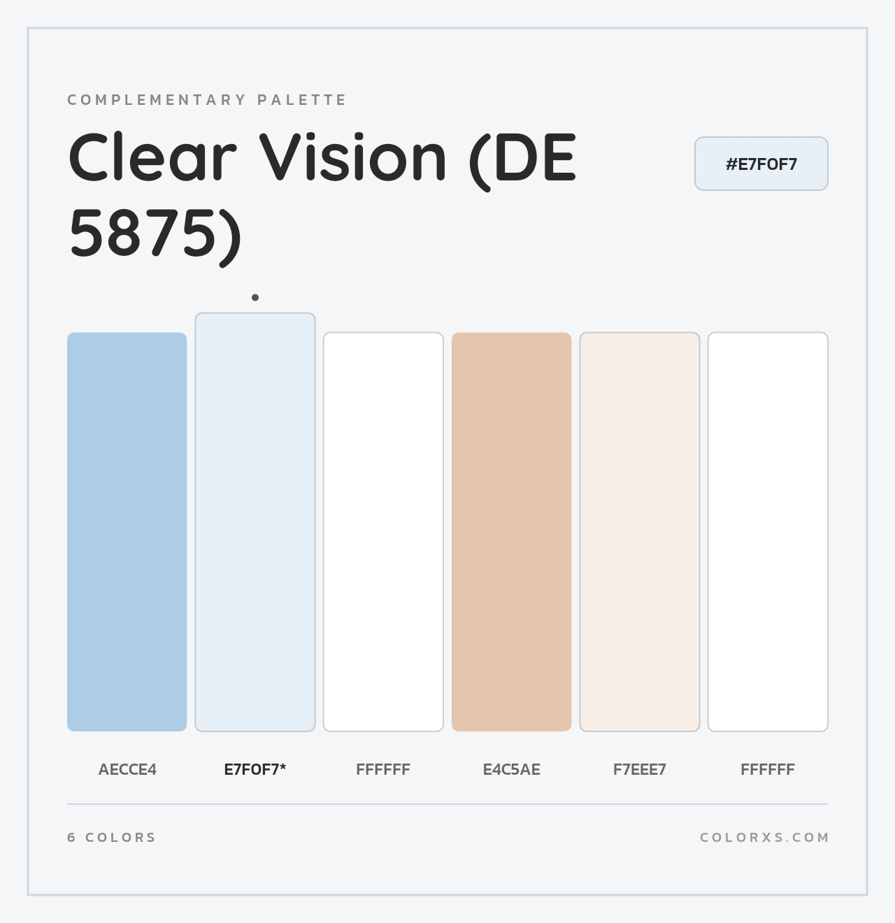 Clear Vision (DE 5875) - Complementary Color Palette