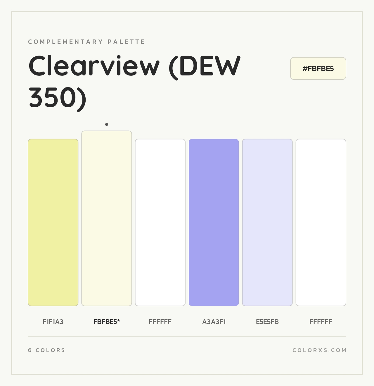 Clearview (DEW 350) - Complementary Color Palette