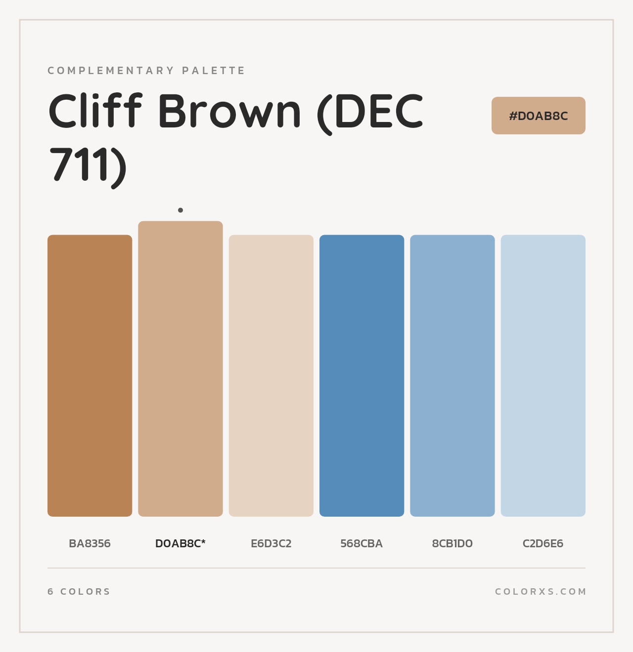 Cliff Brown (DEC 711) - Complementary Color Palette