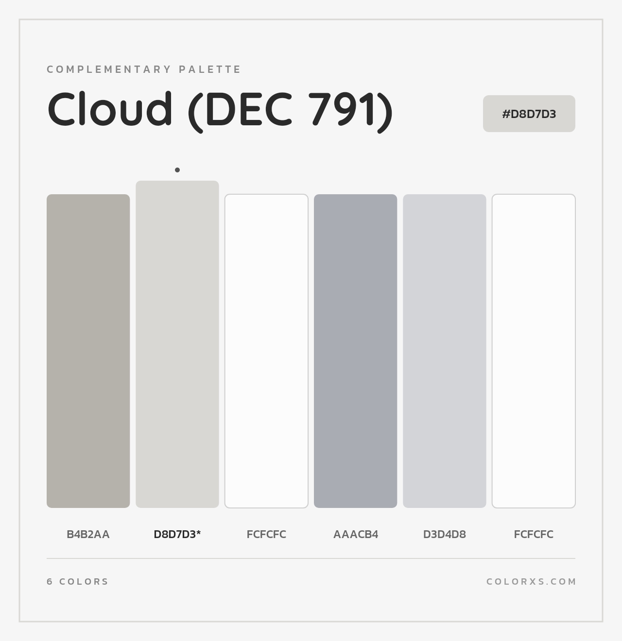 Cloud (DEC 791) - Complementary Color Palette