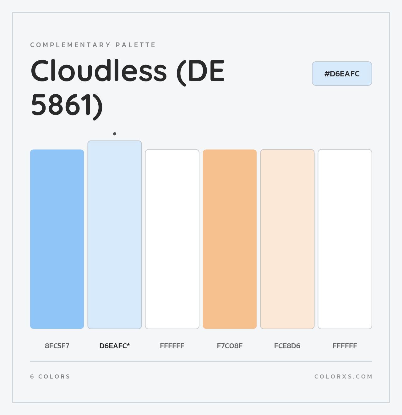 Cloudless (DE 5861) - Complementary Color Palette