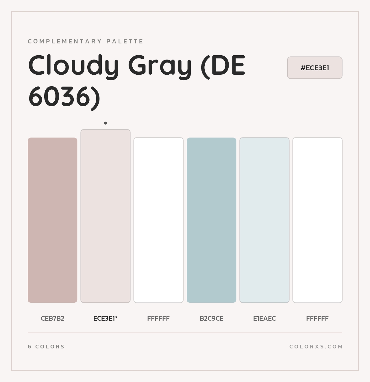 Cloudy Gray (DE 6036) - Complementary Color Palette