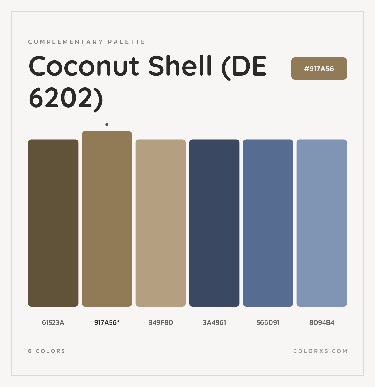 Coconut Shell (DE 6202) - Complementary Color Palette