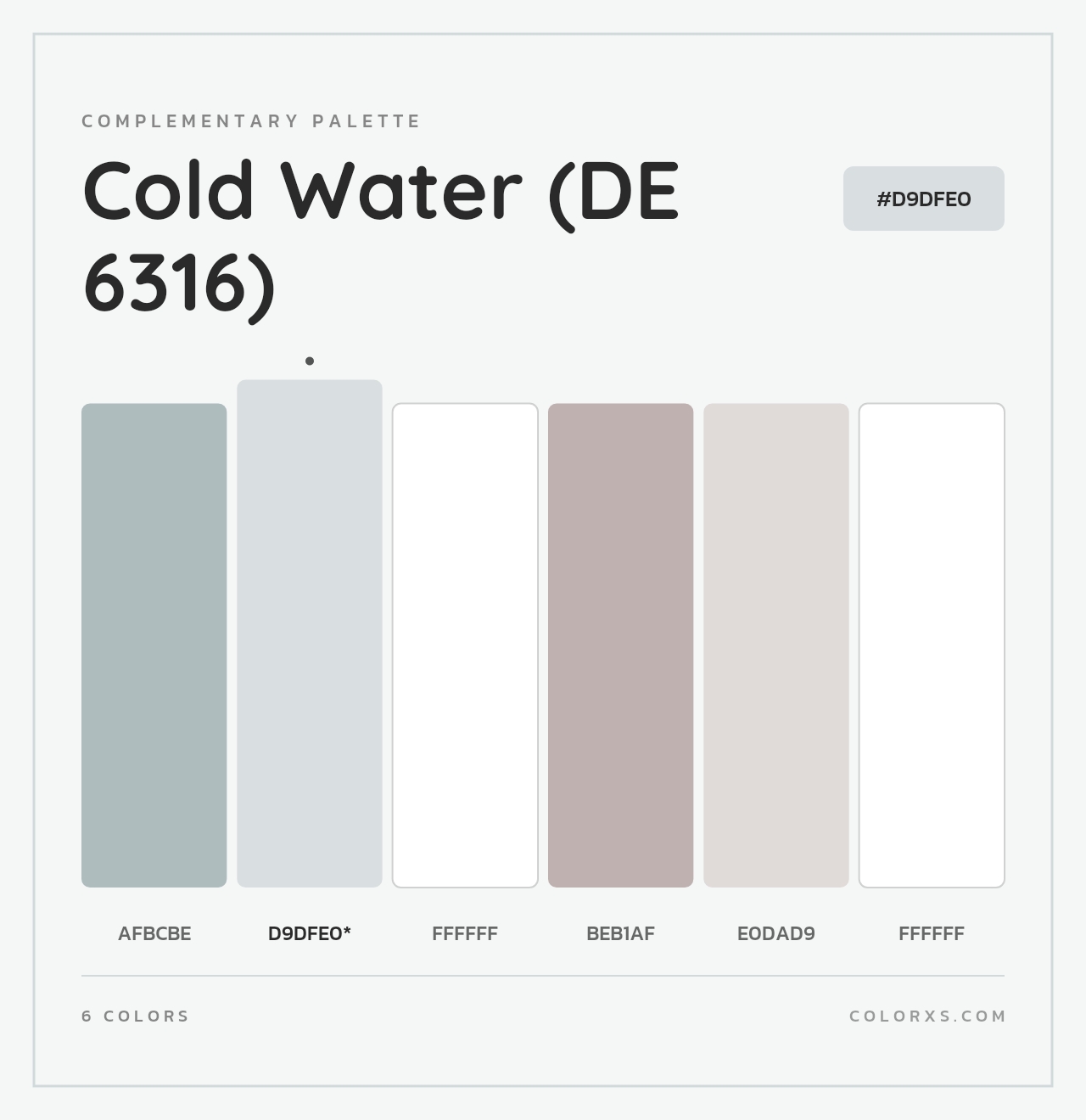 Cold Water (DE 6316) - Complementary Color Palette