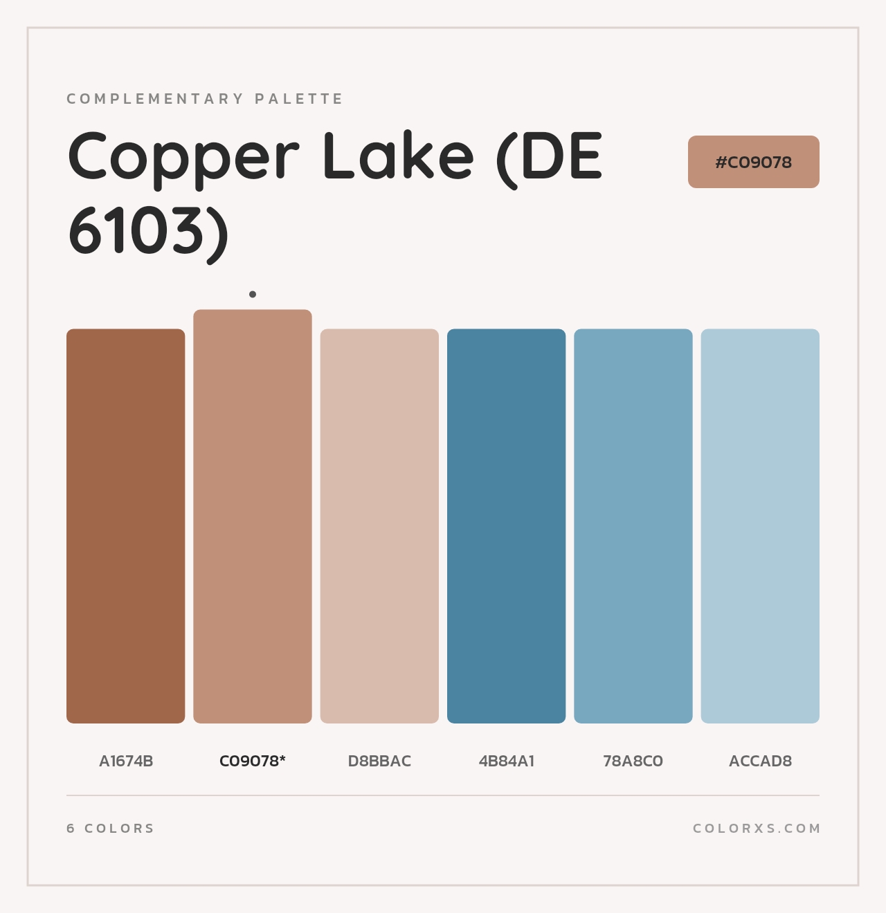 Copper Lake (DE 6103) - Complementary Color Palette
