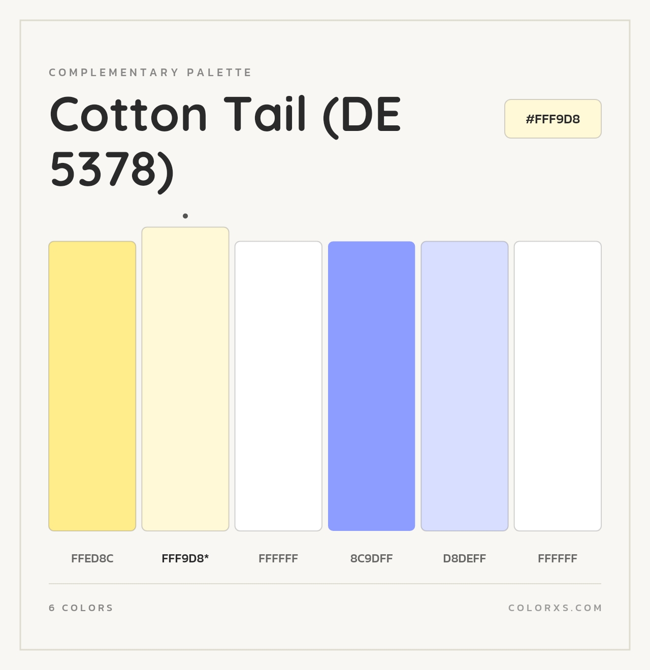 Cotton Tail (DE 5378) - Complementary Color Palette