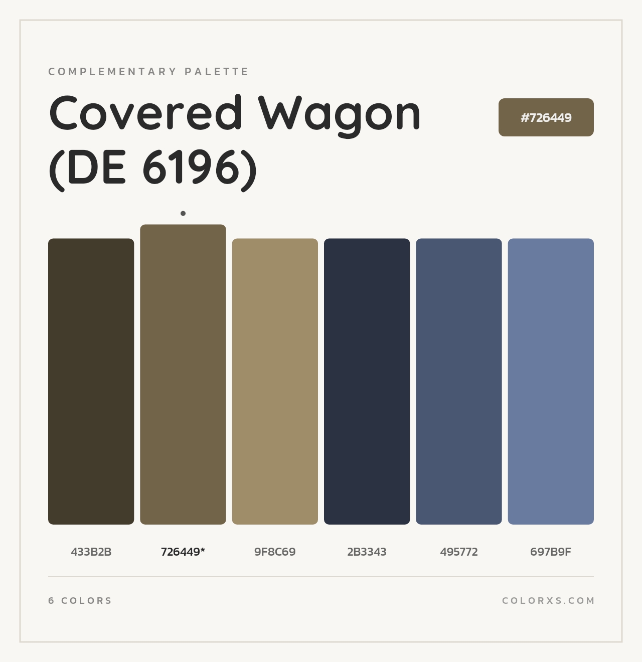 Covered Wagon (DE 6196) - Complementary Color Palette