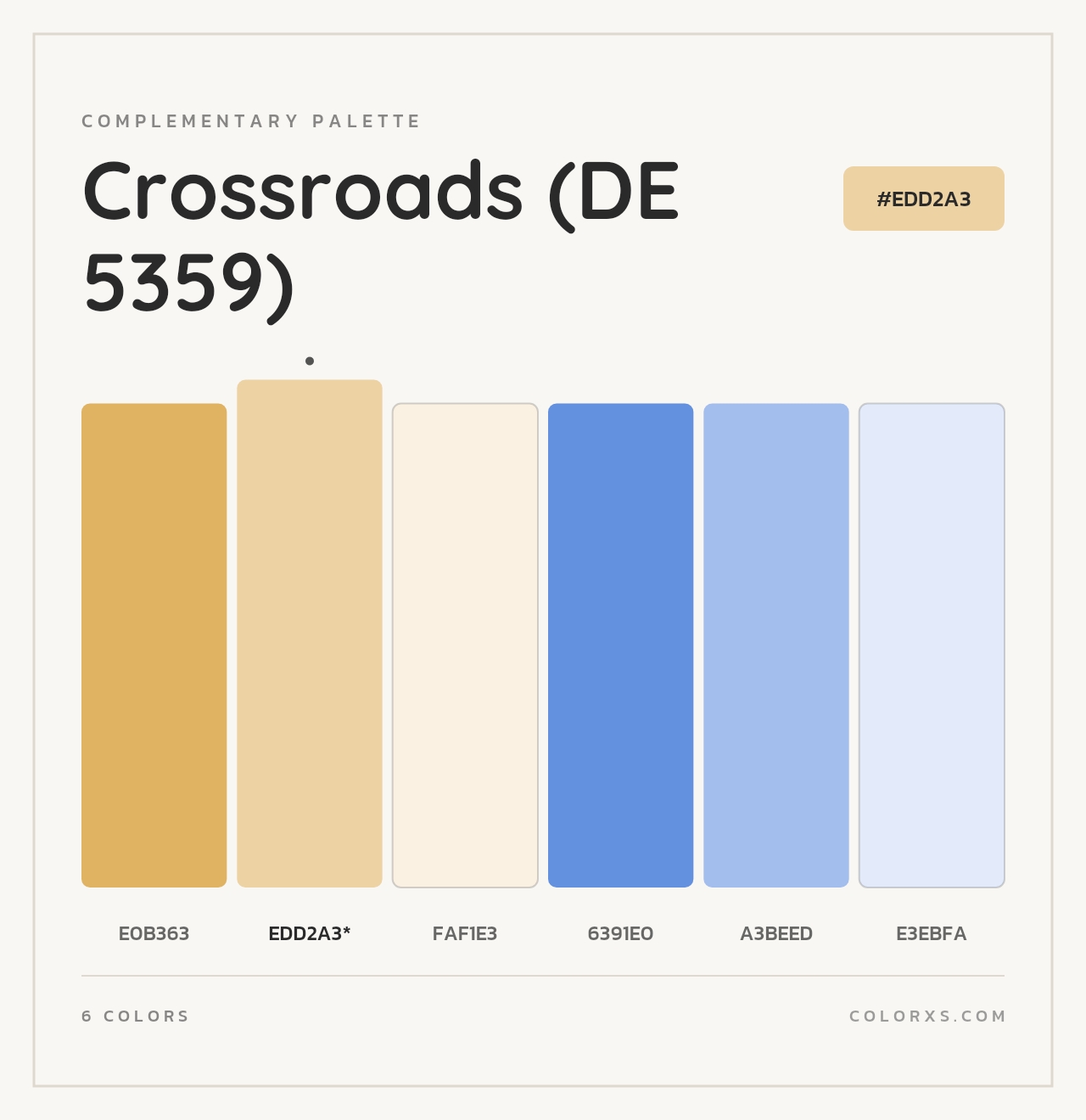 Crossroads (DE 5359) - Complementary Color Palette