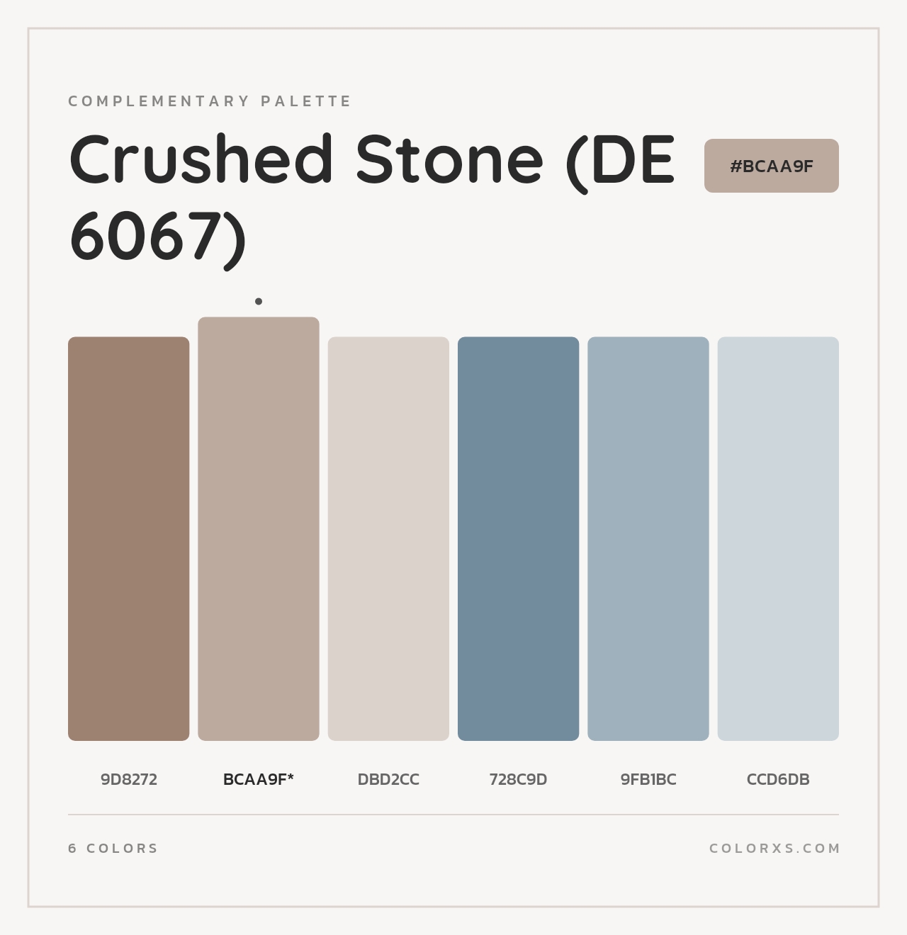 Crushed Stone (DE 6067) - Complementary Color Palette