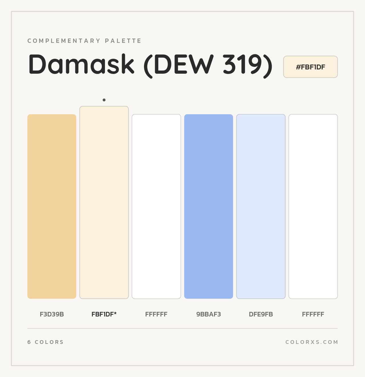 Damask (DEW 319) - Complementary Color Palette