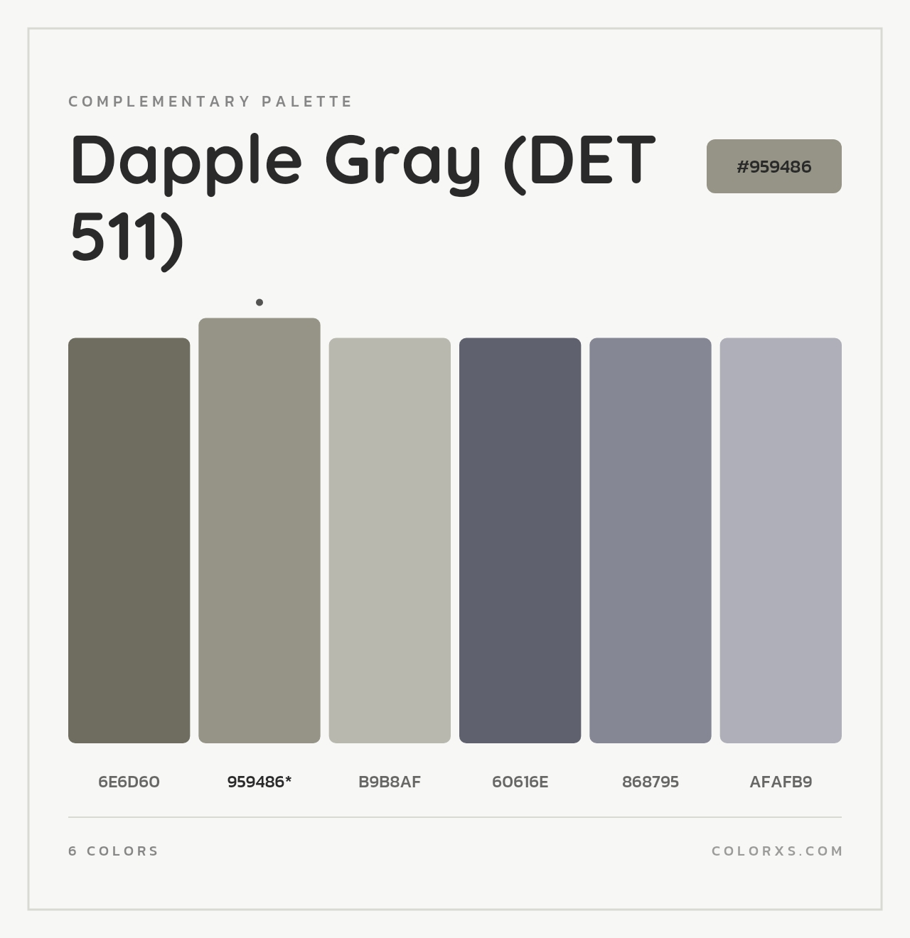 Dapple Gray (DET 511) - Complementary Color Palette