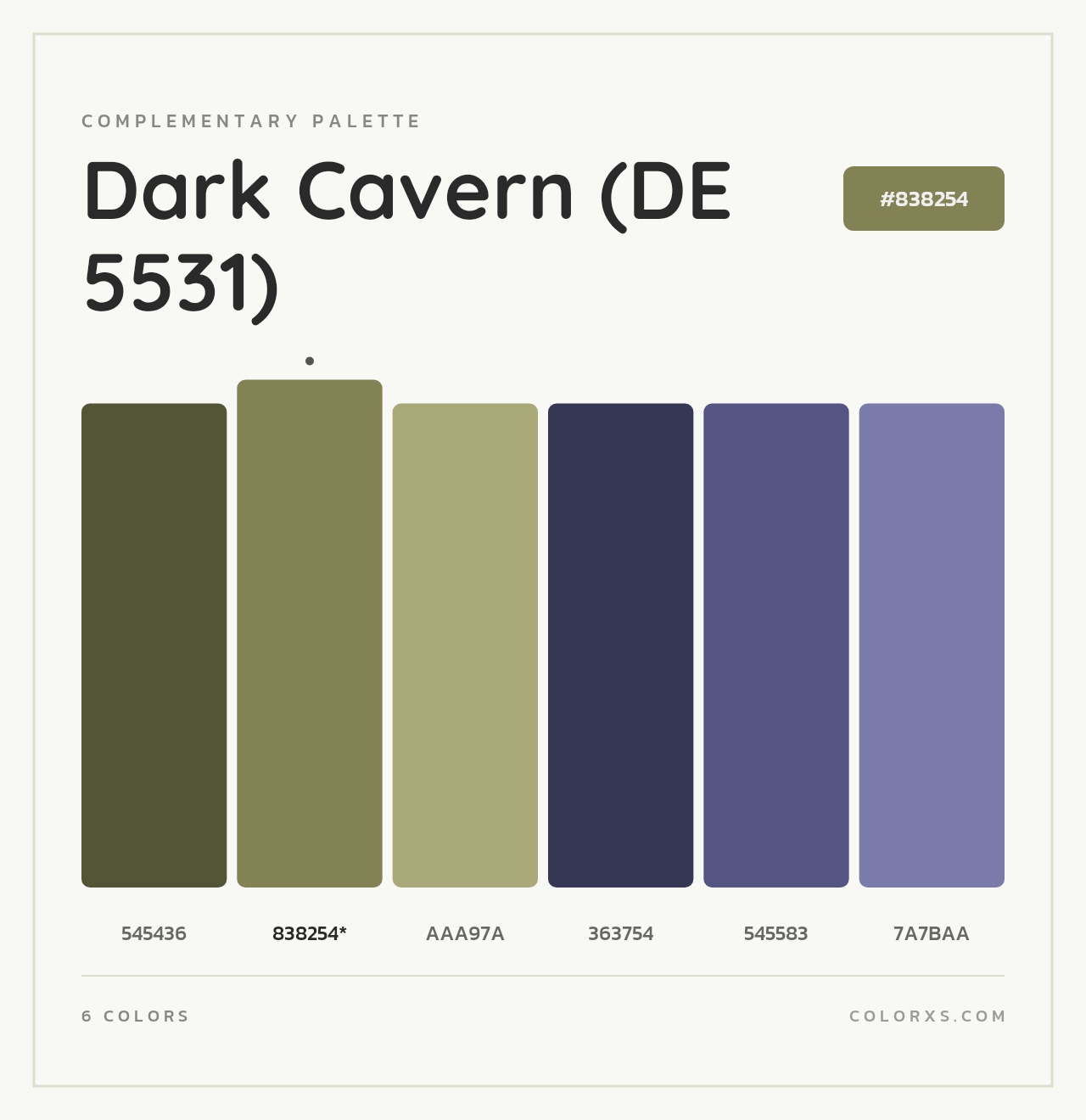 Dark Cavern (DE 5531) - Complementary Color Palette