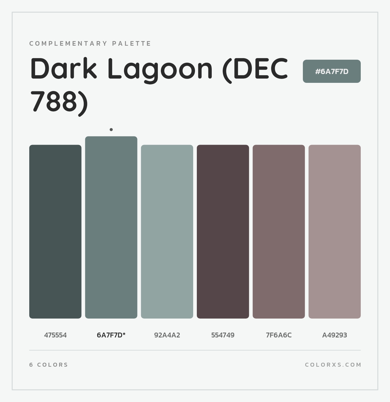 Dark Lagoon (DEC 788) - Complementary Color Palette