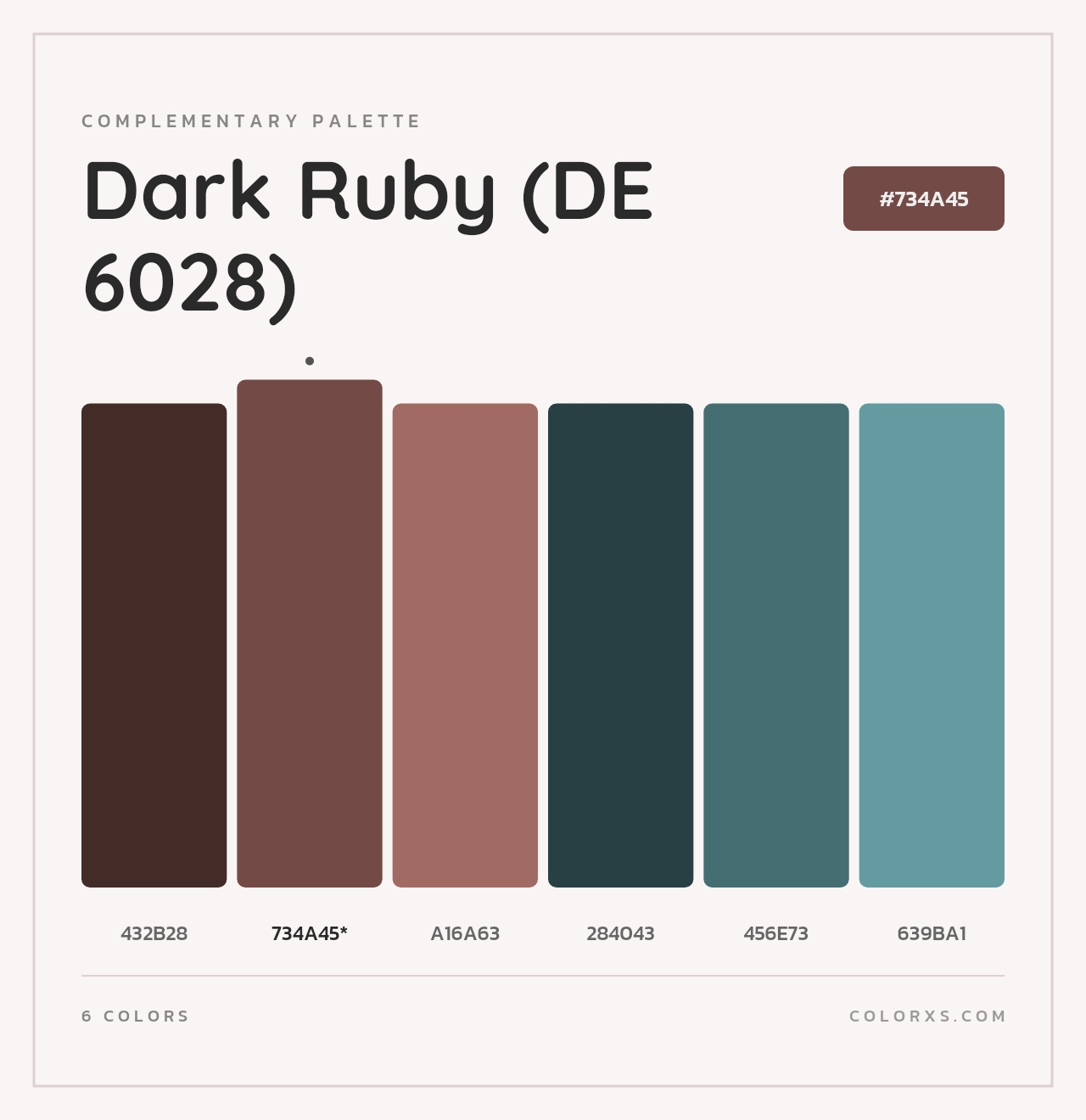 Dark Ruby (DE 6028) - Complementary Color Palette