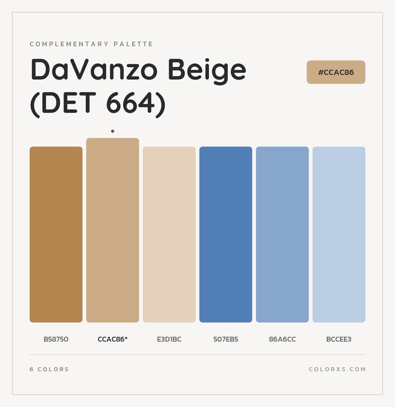 DaVanzo Beige (DET 664) - Complementary Color Palette