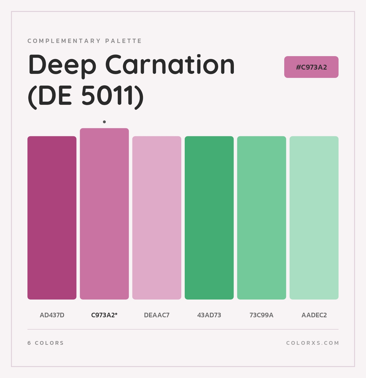 Deep Carnation (DE 5011) - Complementary Color Palette