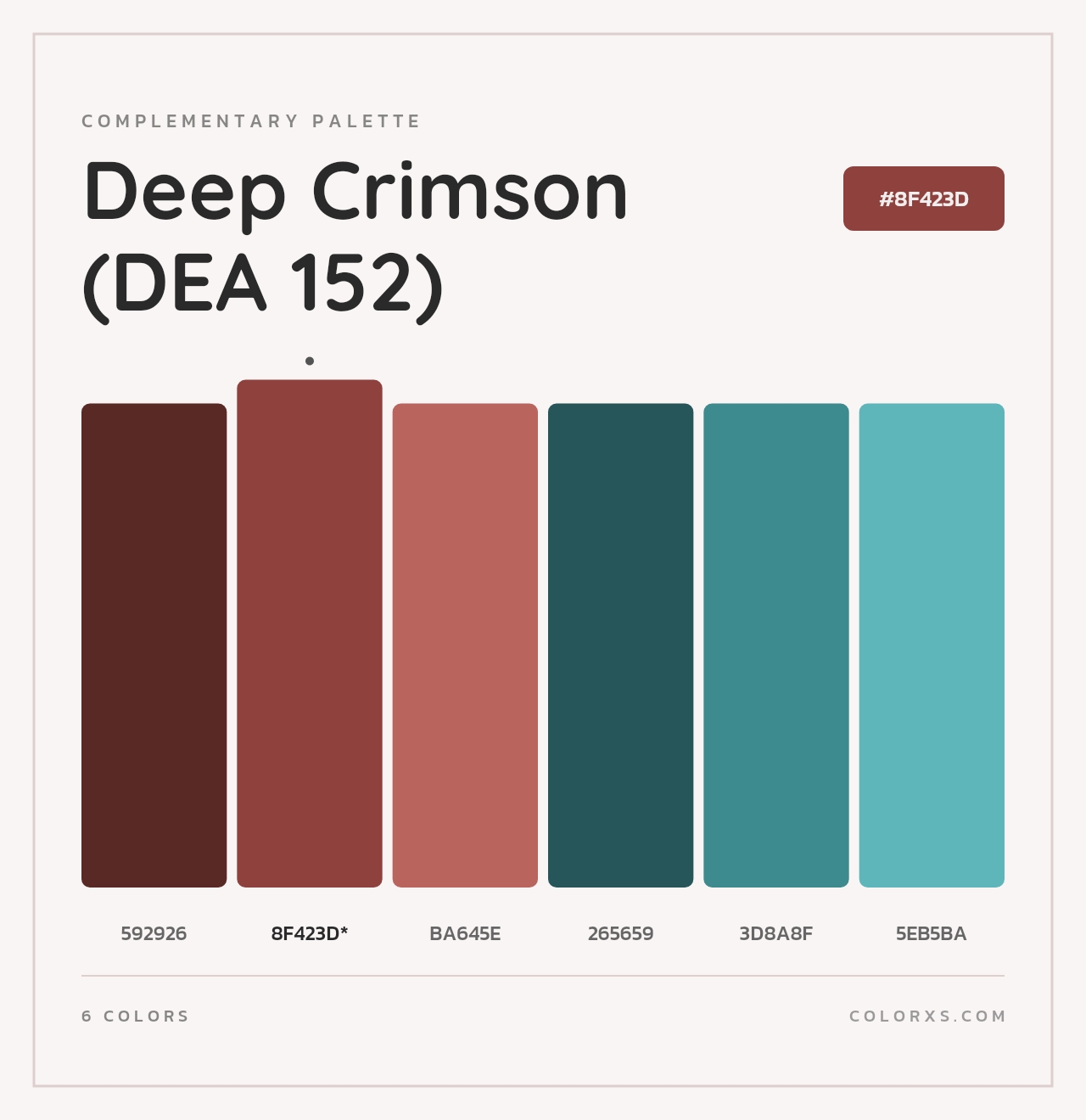 Deep Crimson (DEA 152) - Complementary Color Palette