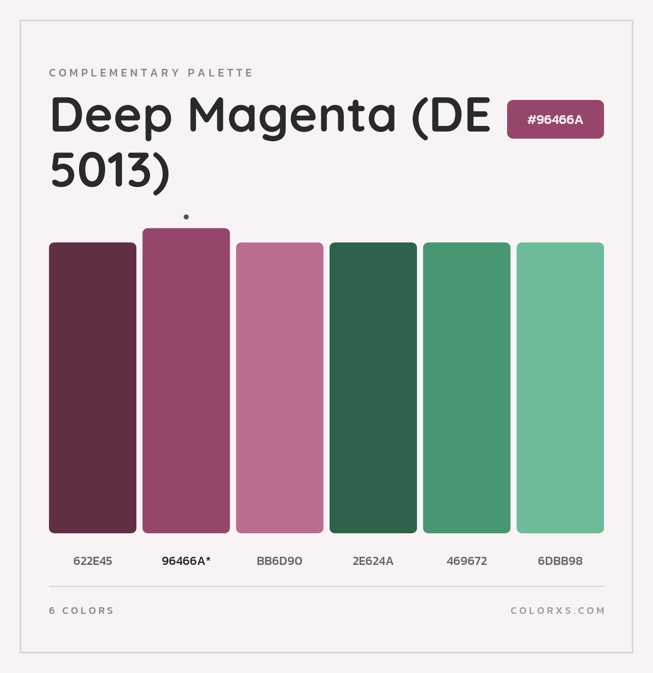 Deep Magenta (DE 5013) - Complementary Color Palette