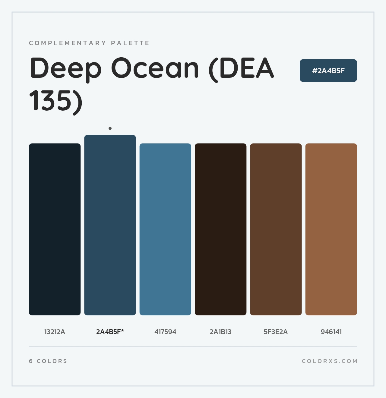 Deep Ocean (DEA 135) - Complementary Color Palette