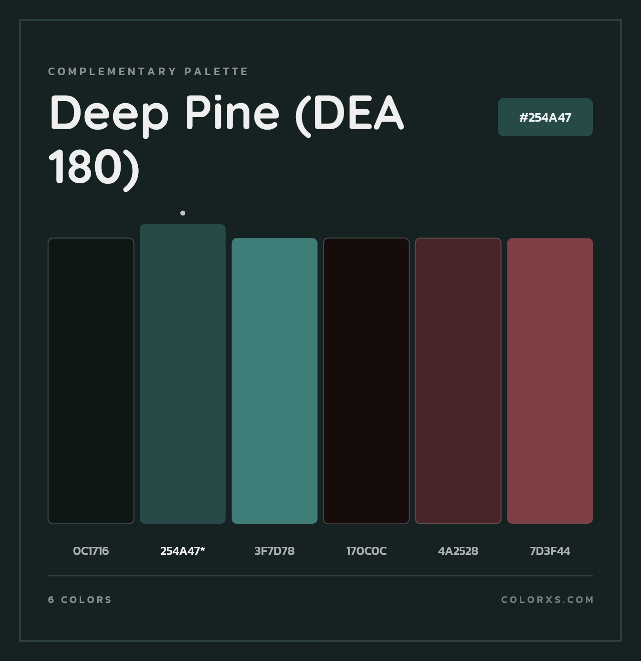 Deep Pine (DEA 180) - Complementary Color Palette