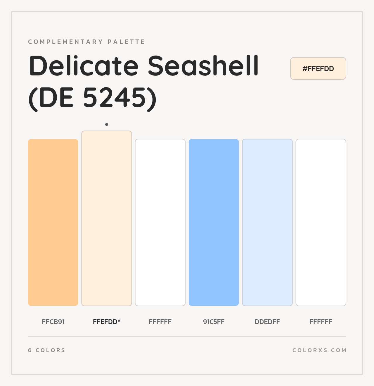 Delicate Seashell (DE 5245) - Complementary Color Palette