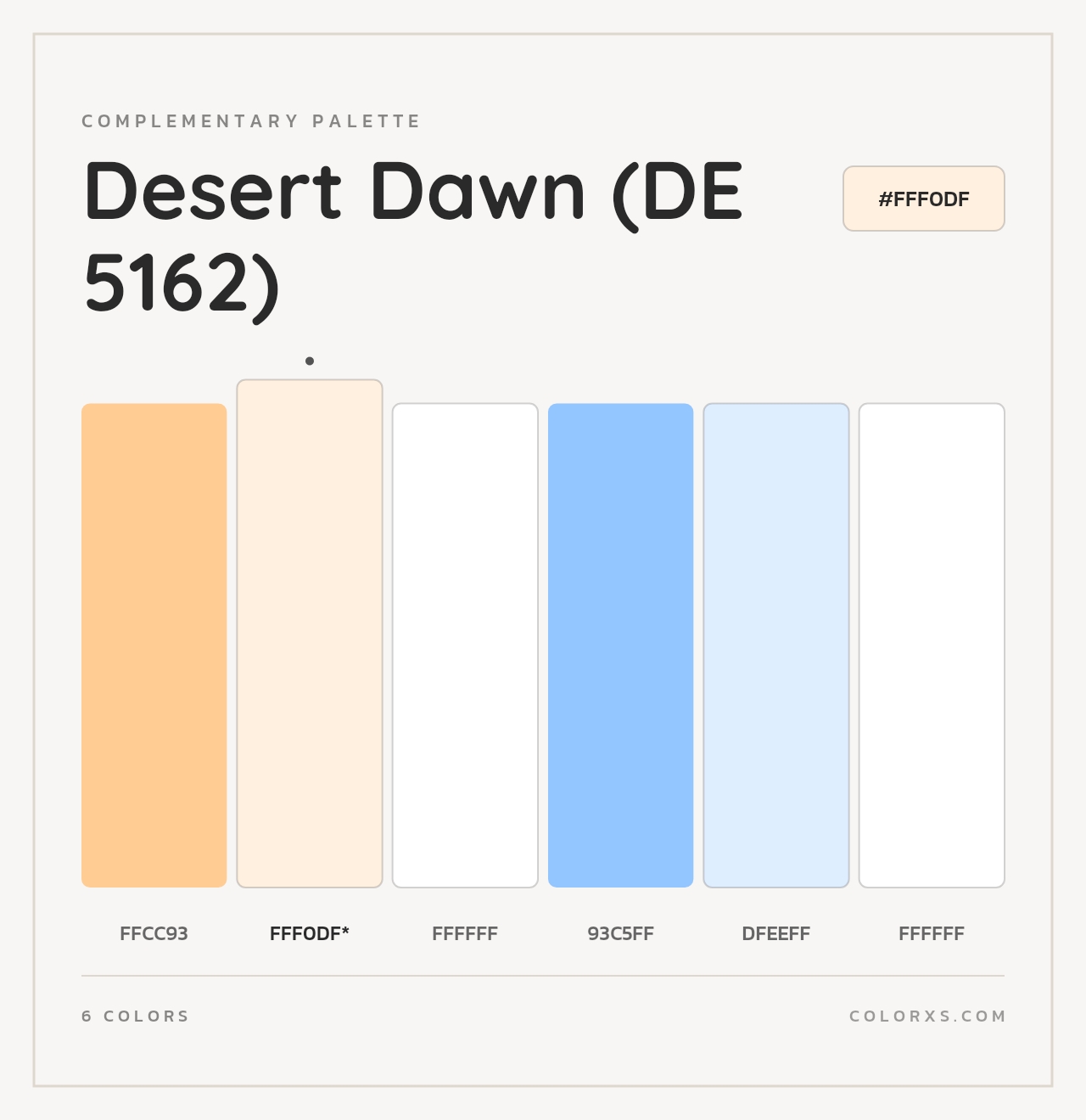 Desert Dawn (DE 5162) - Complementary Color Palette