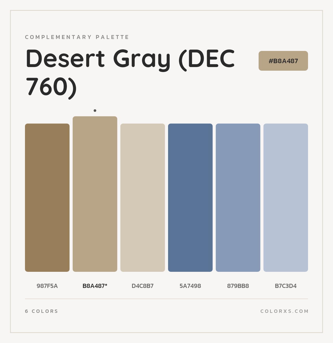Desert Gray (DEC 760) - Complementary Color Palette