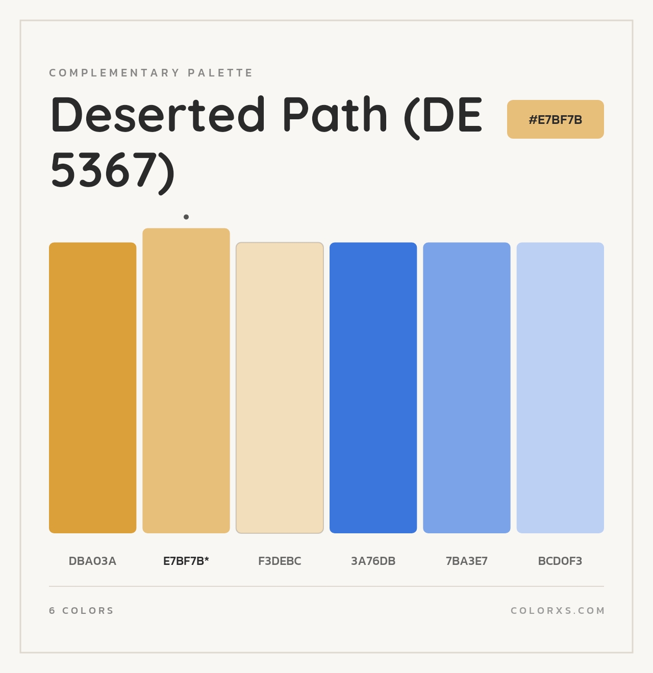 Deserted Path (DE 5367) - Complementary Color Palette