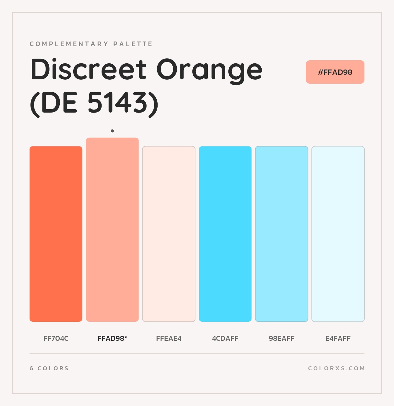 Discreet Orange (DE 5143) - Complementary Color Palette