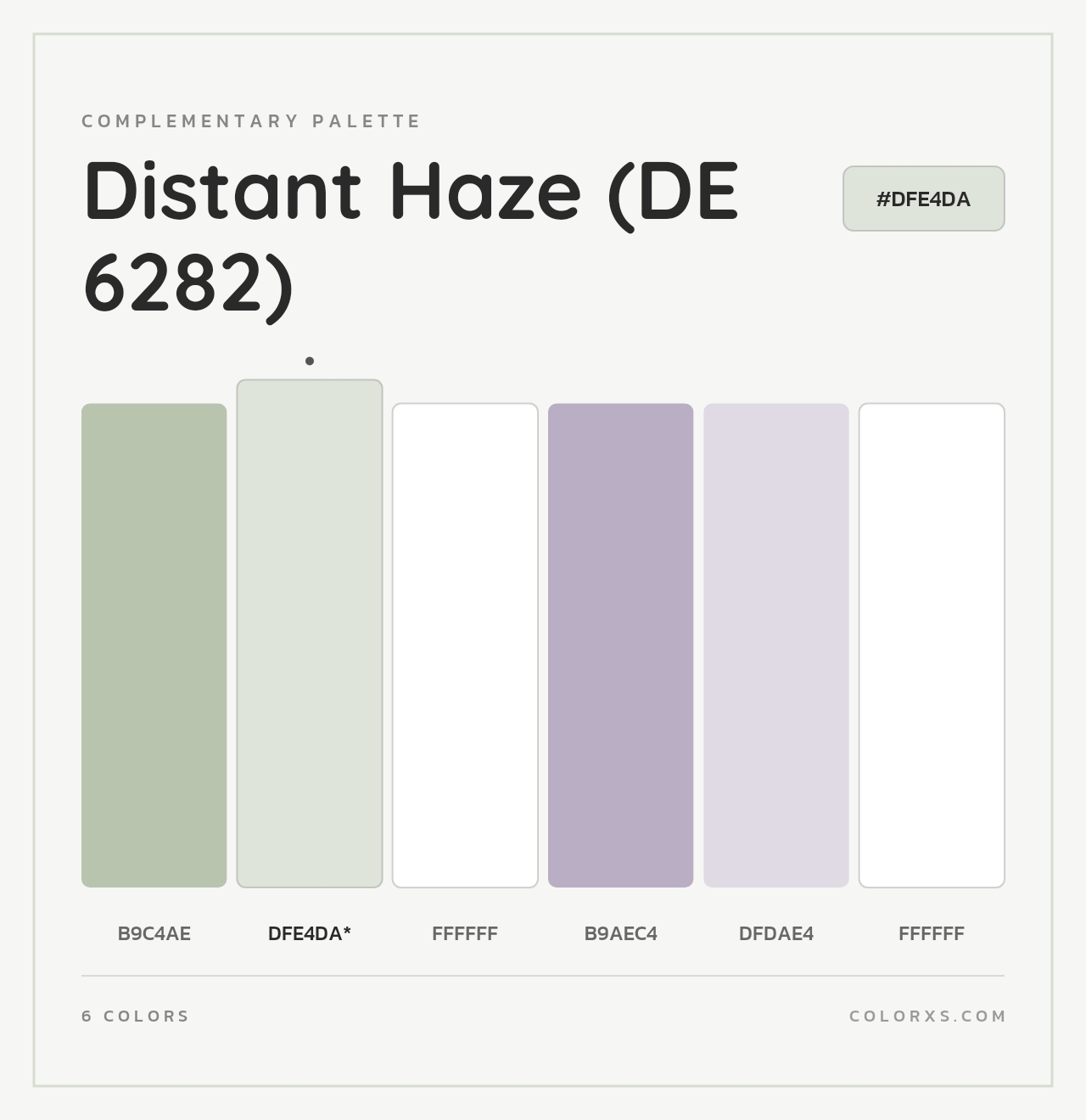 Distant Haze (DE 6282) - Complementary Color Palette