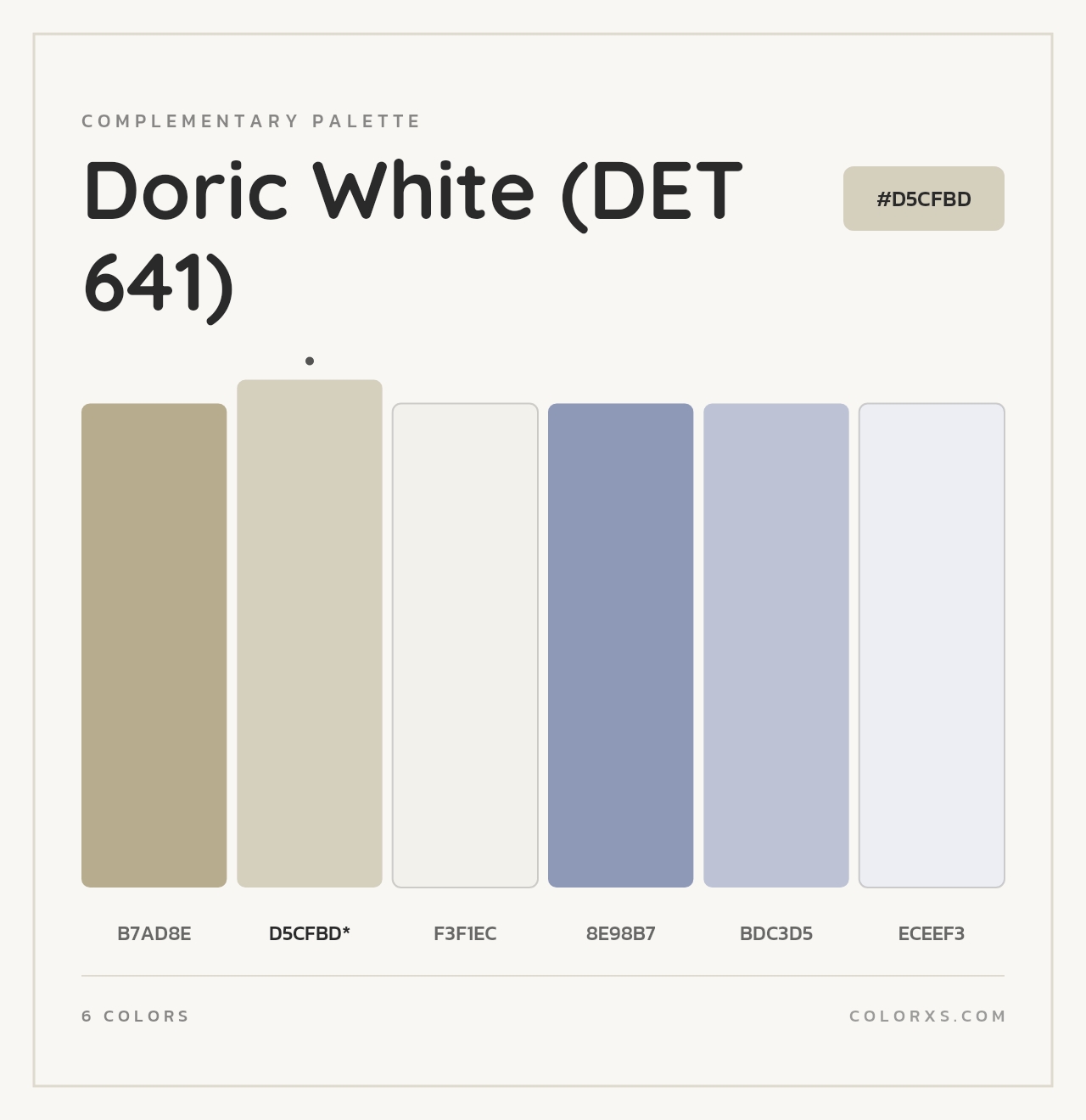 Doric White (DET 641) - Complementary Color Palette