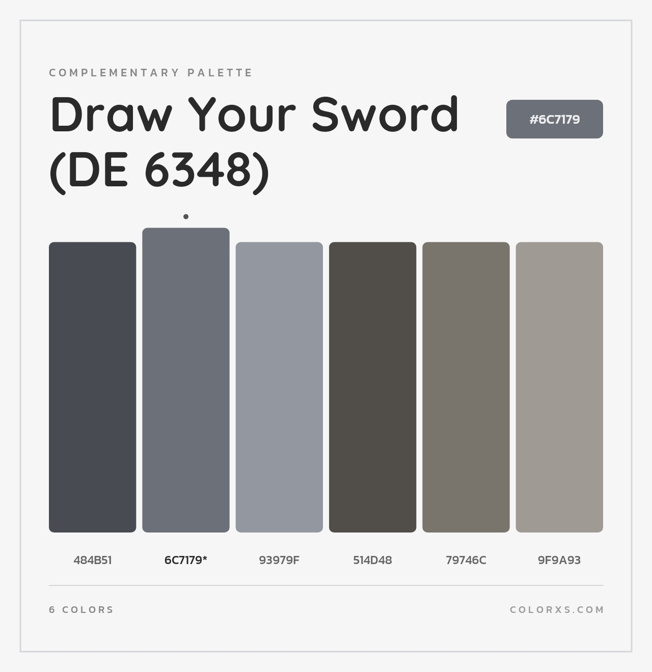 Draw Your Sword (DE 6348) - Complementary Color Palette