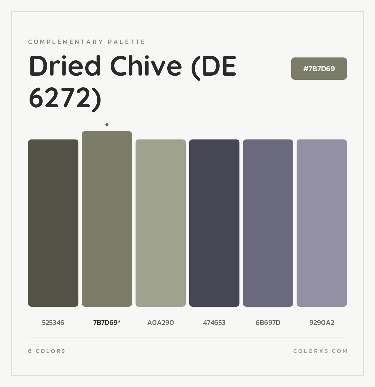 Dried Chive (DE 6272) - Complementary Color Palette