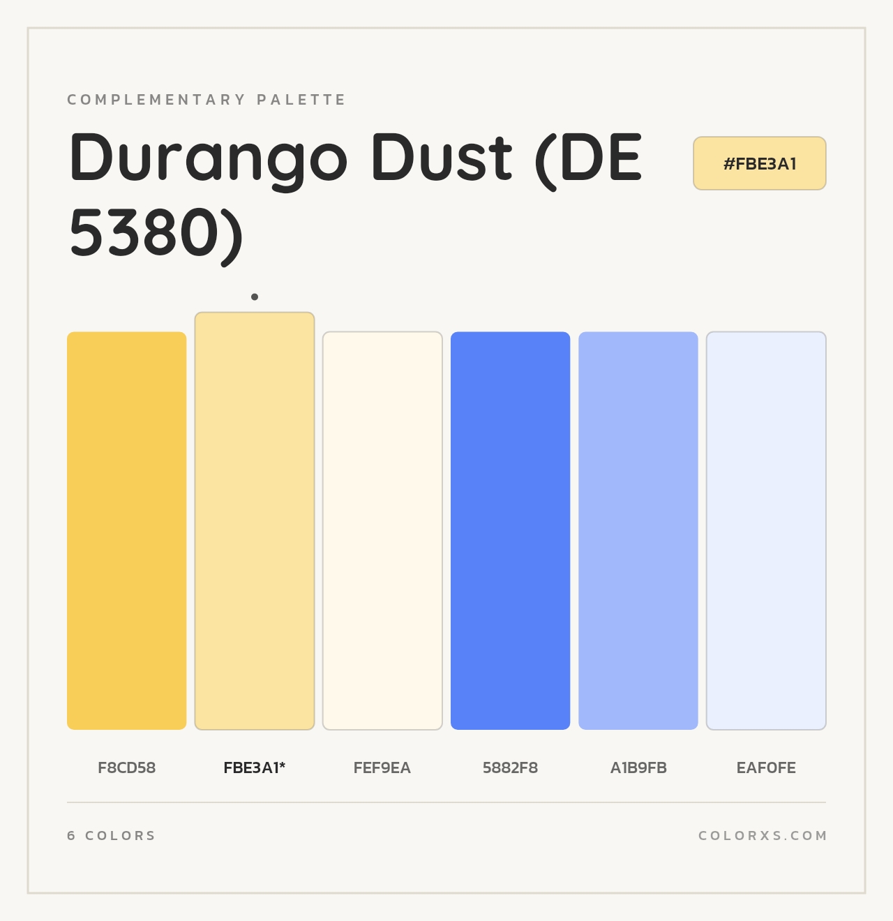 Durango Dust (DE 5380) - Complementary Color Palette