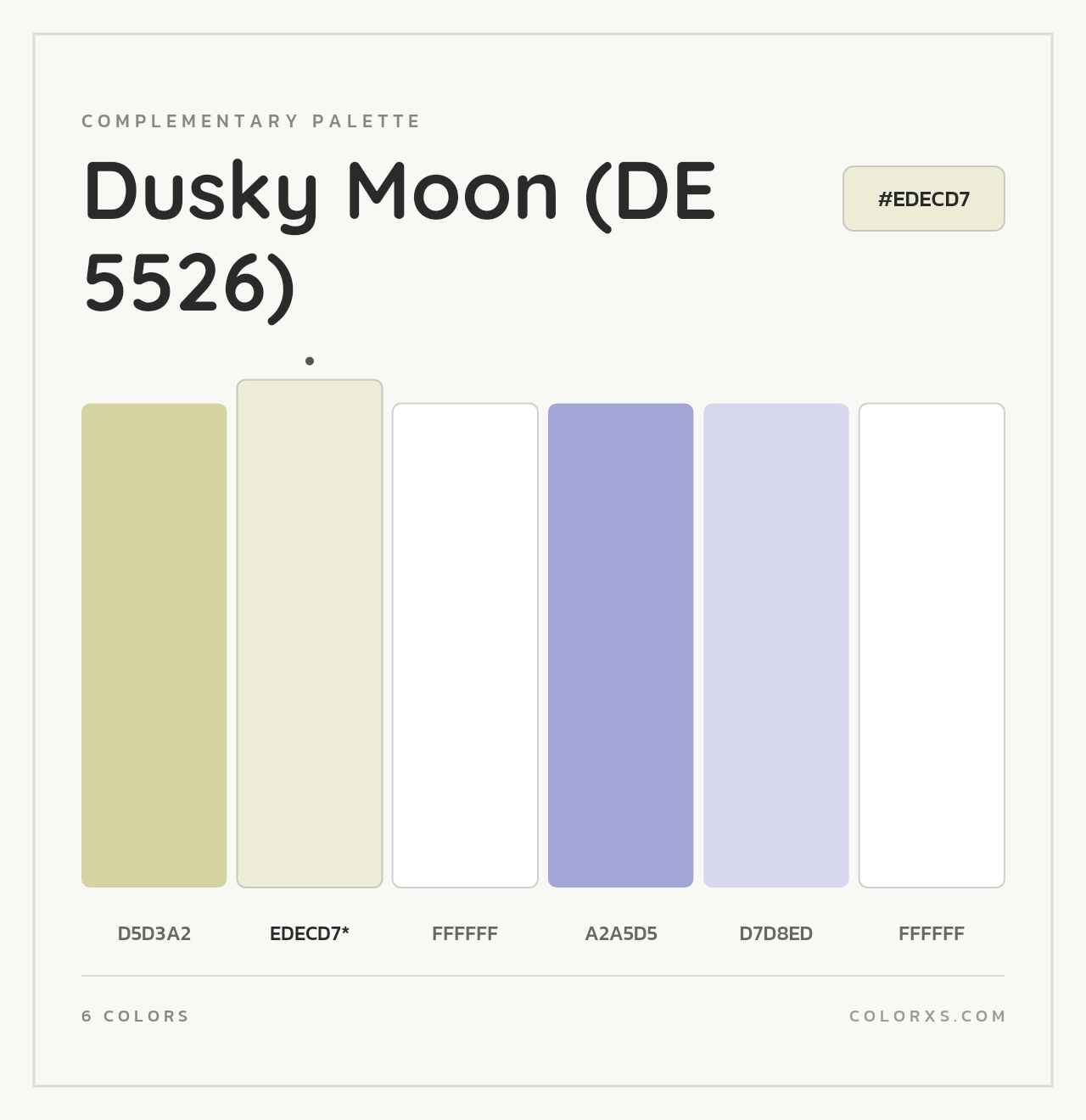 Dusky Moon (DE 5526) - Complementary Color Palette
